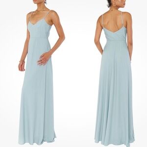 SHOW ME YOUR MUMU FAITH MAXI DRESS SILVER SAJE LIGHTWEIGHT DRAPEY BRIDESMAID NWT